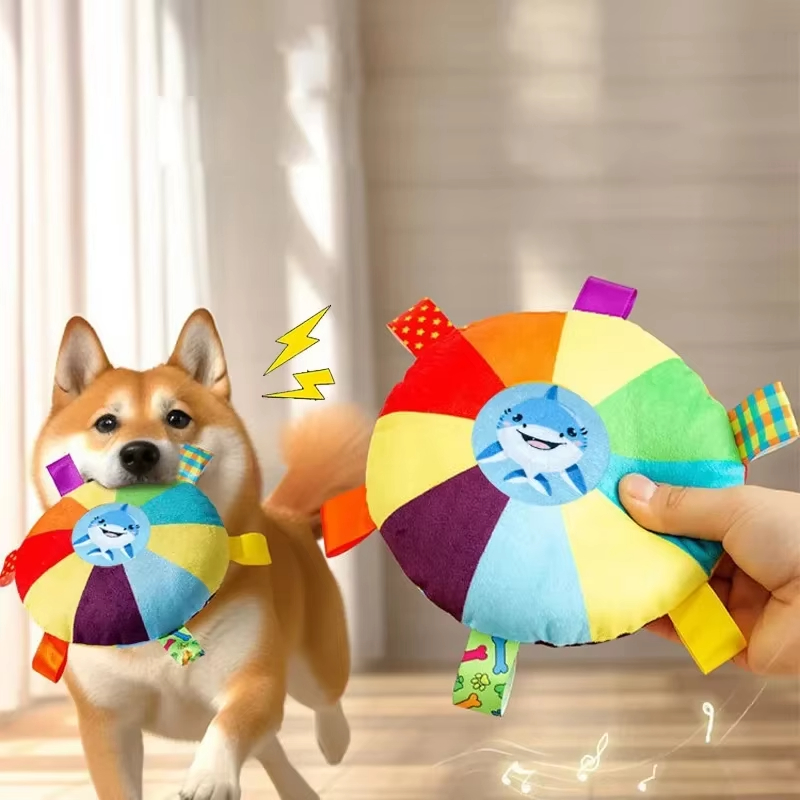 6PCS Rainbow Plush Flying Sauc - Flying Disc Dog Training Toy review and price
