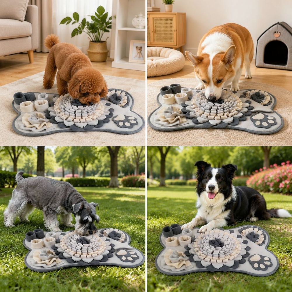 Bone Shape Dog Snuffle Mat Pet - Dog Puzzle Feeder Toy review and price